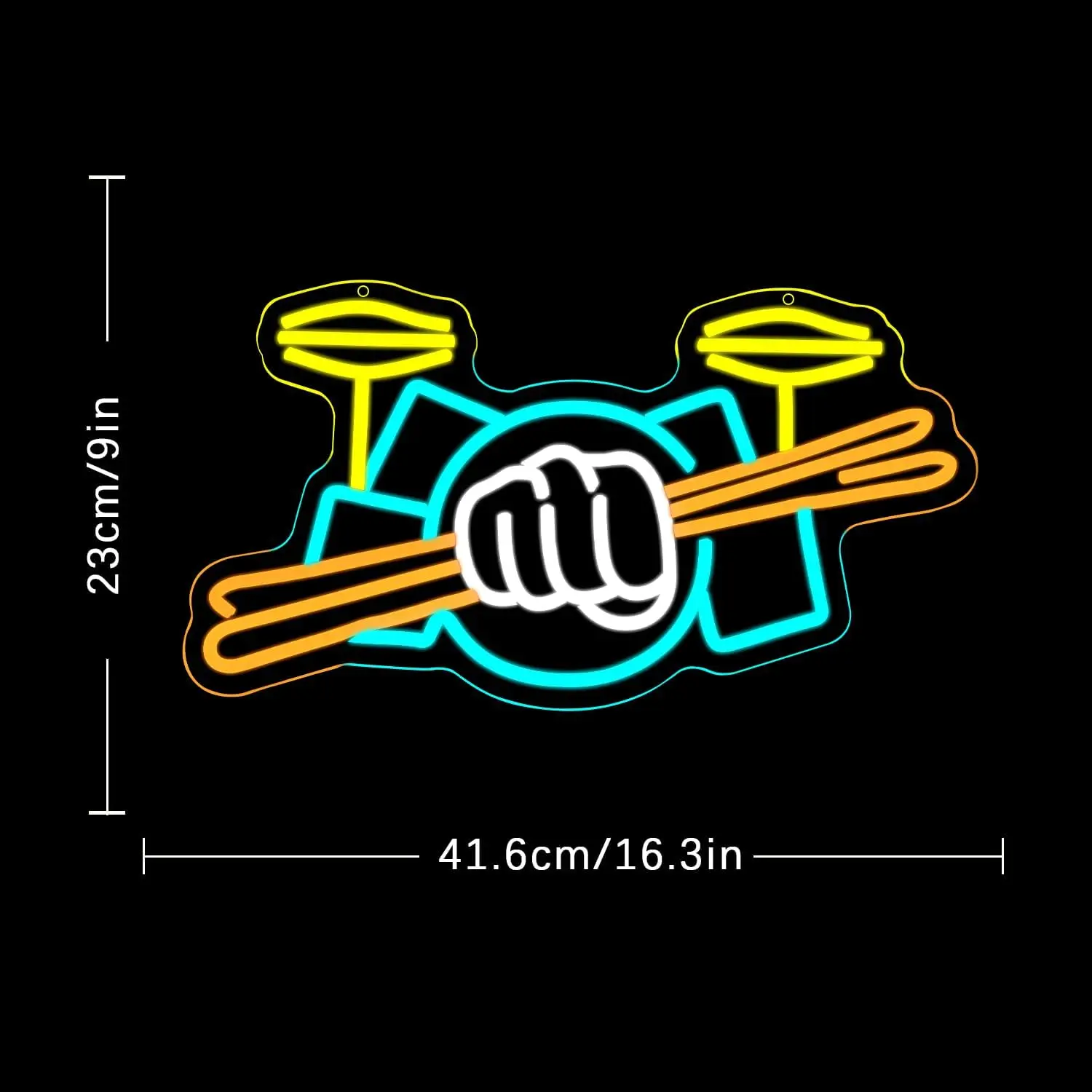 Drum Set Neon Sign USB Powered Musical Instrument LED Neon Light for for Music Studio Wall Art Musical Show Wall Decor view 3