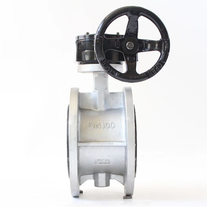 

304 Turbine Stainless Steel Flanged Butterfly Valve D341X-16P Manual Soft Seal Flanged Butterfly