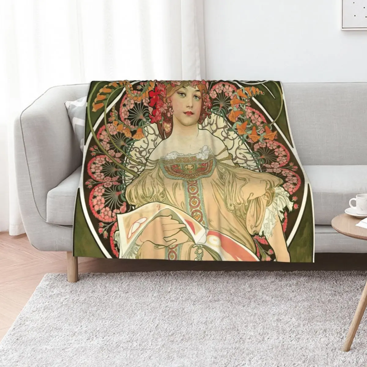 

Devaneio - Alphonse Mucha 1897 Throw Blanket cosplay anime Extra Large Throw Designers decorative Blankets