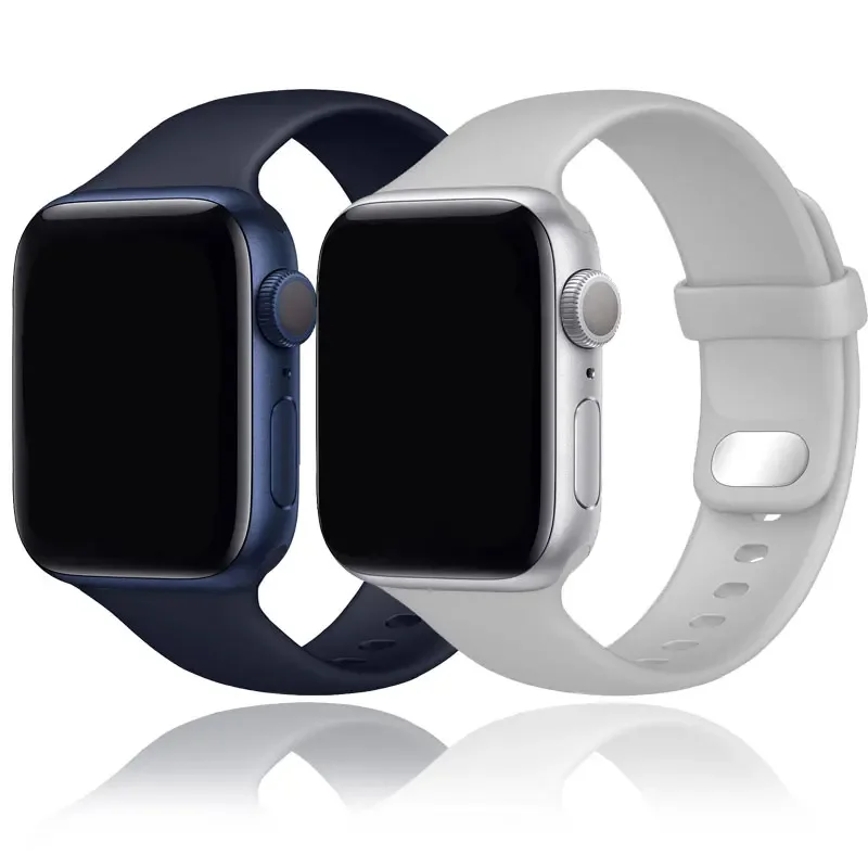 

Ремешок для Apple Watch Band 46 мм 40 мм 41 мм 42 мм 44 мм 45 мм 49 мм Силиконовый спортивный браслет iWatch Ultra Series 10/9/8/7/6/5/4/3/2/SE