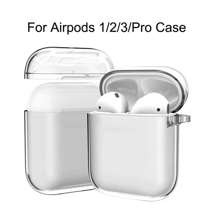 حالات شفافة ل AirPods Pro 2 حافظة بلوتوث اللاسلكية سماعة الغطاء الواقي ل Airpods 3 2 1 قطعة غطاء واقٍ مزخرف لهاتف آيفون شفاف
