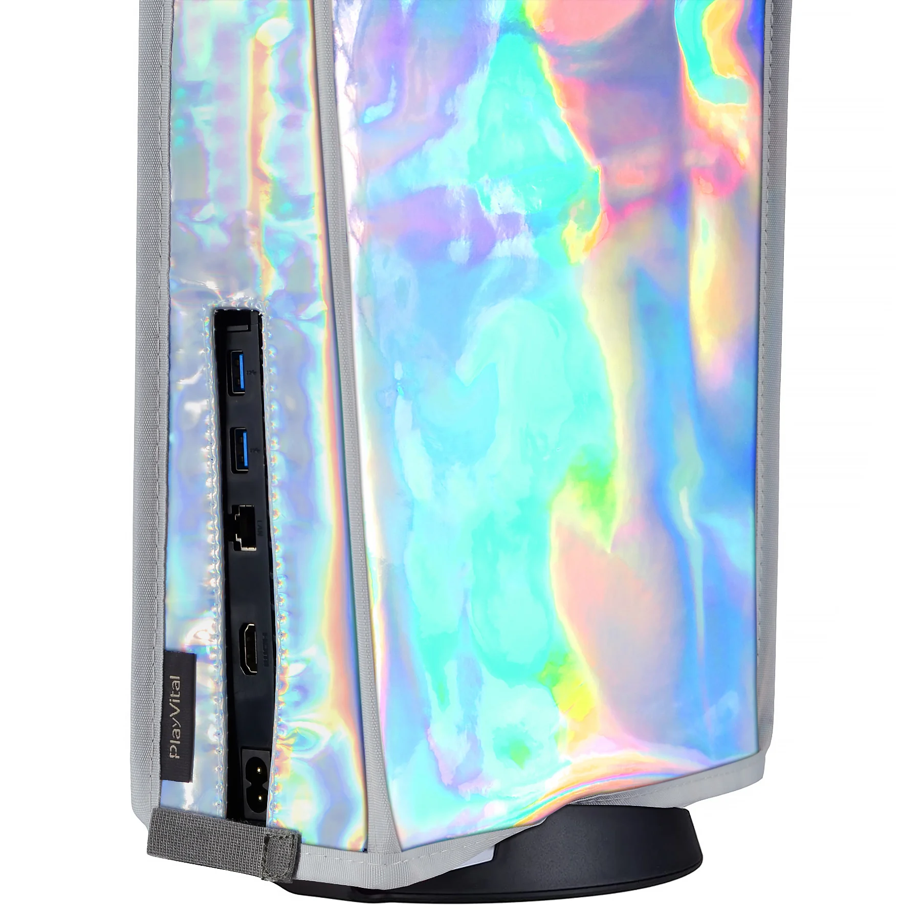 PlayVital-funda antipolvo con gradiente para ps5, forro suave y limpio, protector antipolvo, funda impermeable para consola antiarañazos ps5, Aurora Silver