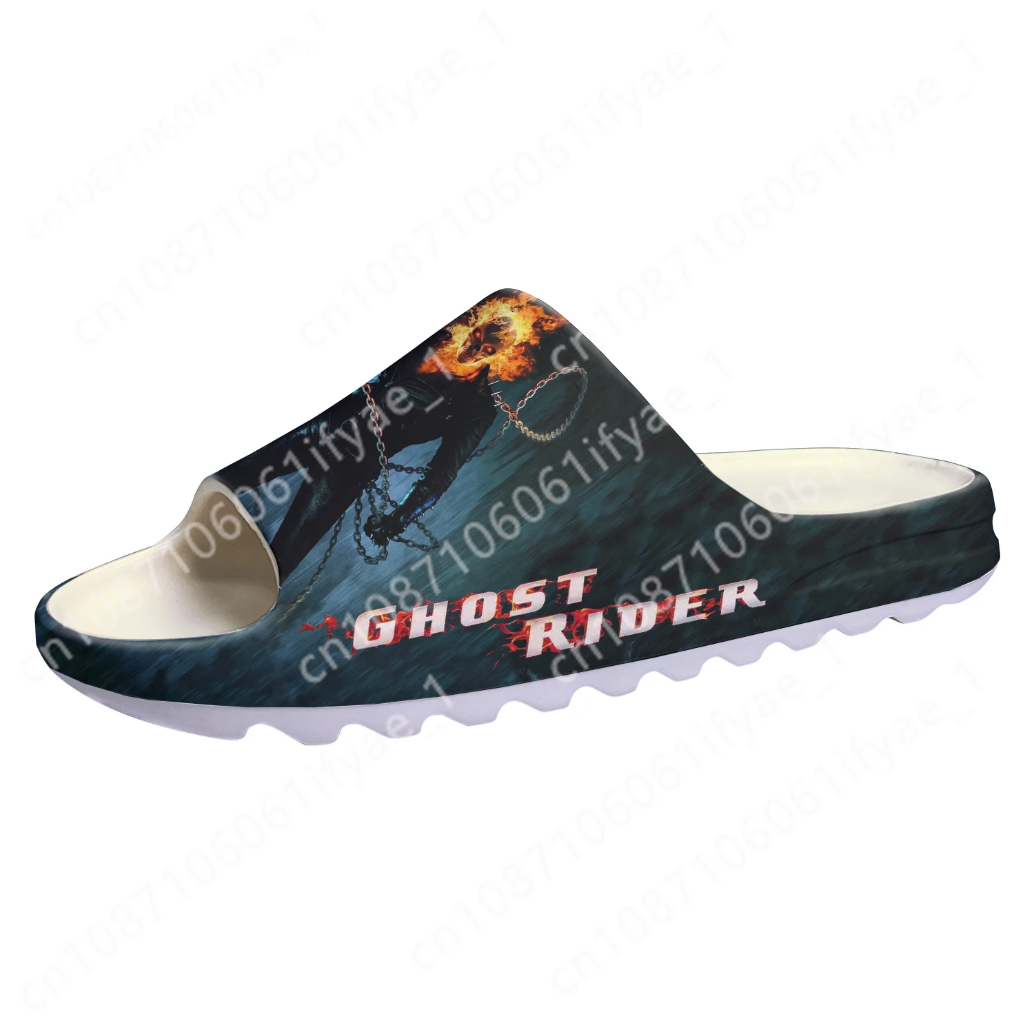 Ghost Rider Movie Soft Sole Sllipers Home Clogs Customized Step On Water Shoes Mens Womens Teenager Step in Sandals