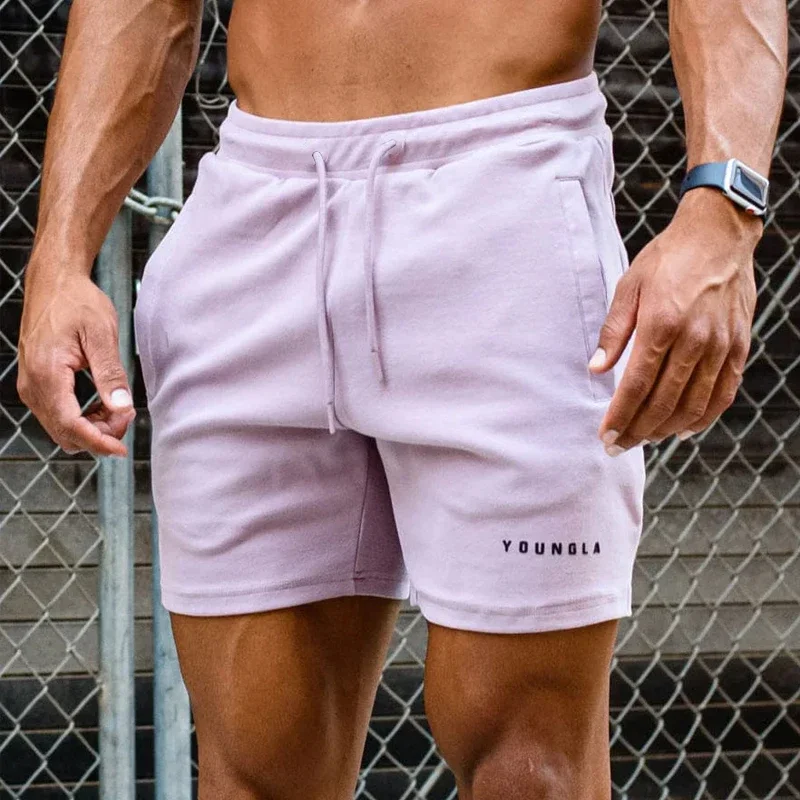 Youngla-shorts masculinos de algodão, estilo americano, para esportes, fitness, corrida, treinamento, streetwear, casual, moda, verão