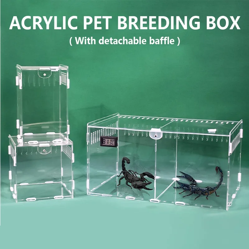 Reptile Habitat Terrarium Breeding Box High-quality Acrylic Reptiles Case for Spider Scorpion Dragon Turtle Lizard Chameleon