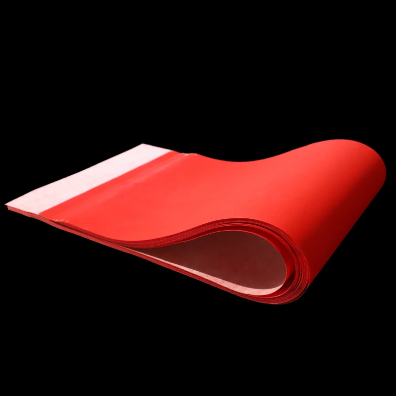 Chinese Spring Festival Small Couplets Xuan Paper Red Batik Half-Ripe Rice Paper Chinese Red Brush Writing Works Papier 17*46cm