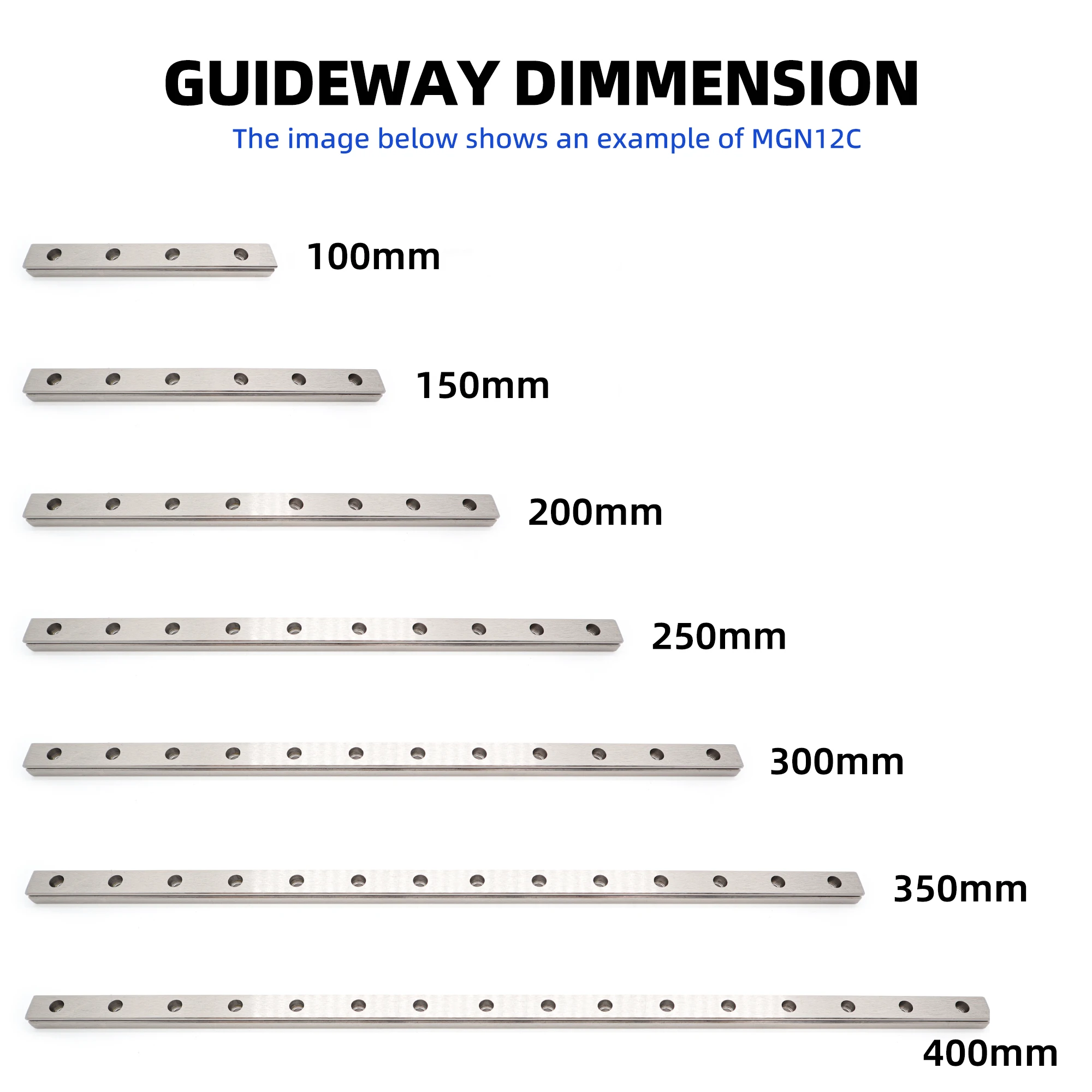 Миниатюрные линейные направляющие серии MGN – MGN7 / MGN9 / MGN12 / MGN15 C&H | Узкий тип линейного перемещения с одной кареткой для ЧПУ, 3D-принтеров, автоматизации