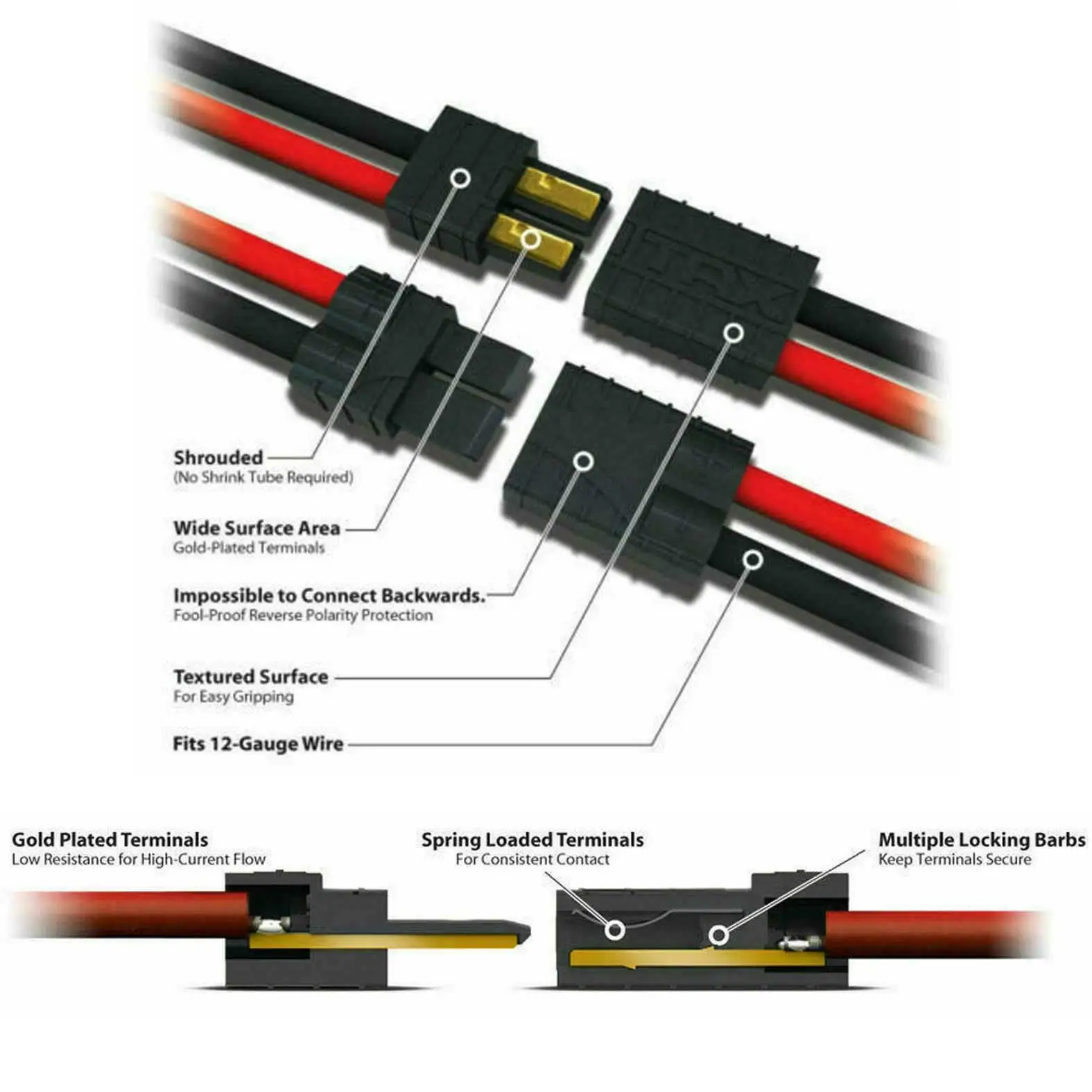 Traxxas trxスタイルコネクタプラグ、Lipo nimhバッテリーesc用のオスとメス、10ペア