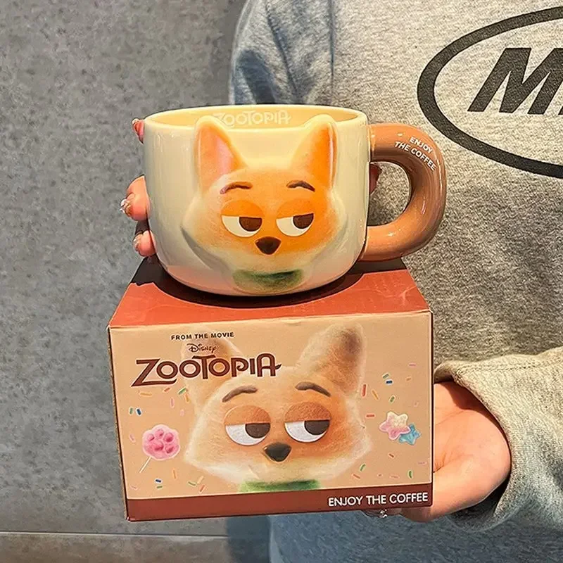 Zootopia mug Nick Wide ceramic water cup cartoon cute household milk coffee cup couple cup birthday gift creative kids toys