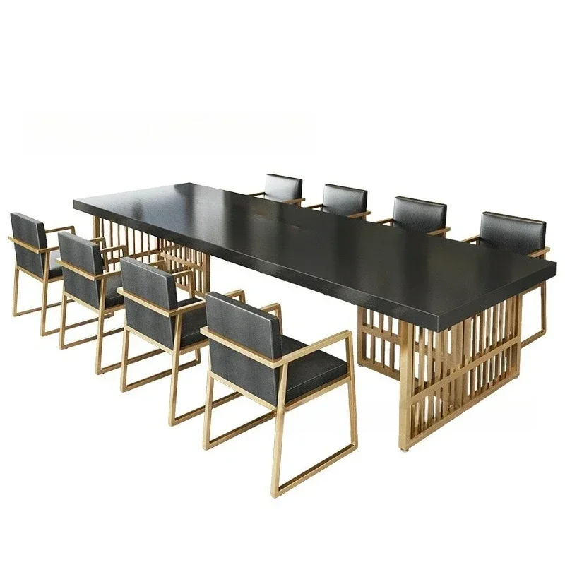 Modern Light Luxury Company Conference Table Personalized Creative Staff Multi-person Office Desk and Chair
