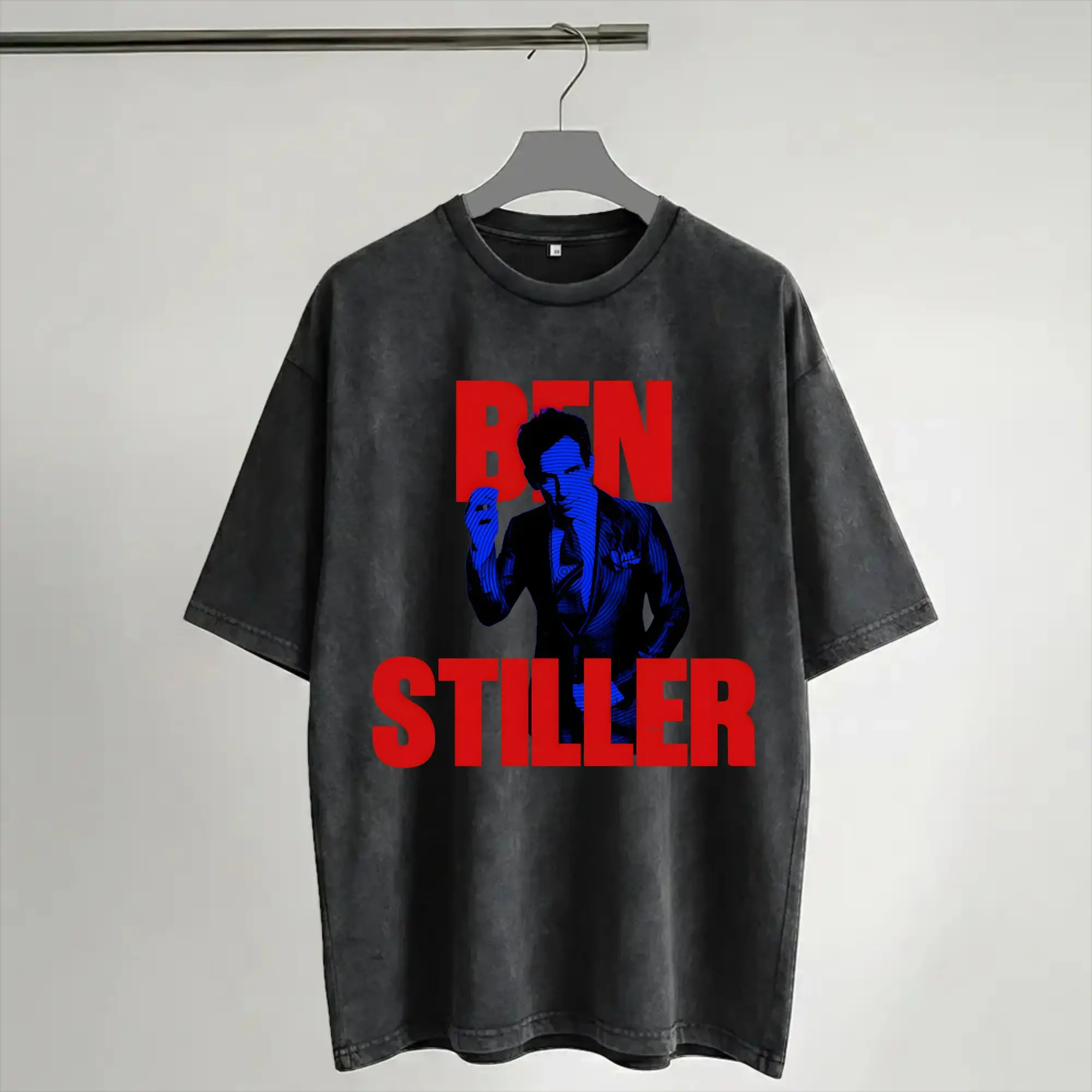 Ben Stiller Tropic Thunder Movie T Shirt Hip Hop Washed Short Sleeve Oversize T-Shirts  Vintage for Men Women Streetwear