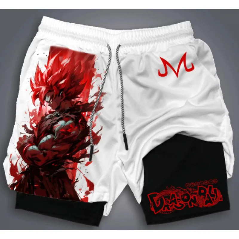 

Bandai Dragon Ball Goku Printed Double-Layer Loose Fit Shorts Sweat-Wicking Breathable Summer Sports Shorts For Men And Women