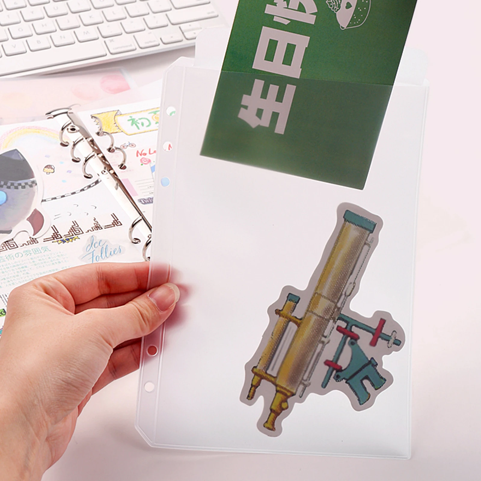 

10 pcs Clear PVC Zipper Bags Lightweight Storage Pouches for Business Cards Notes Receipts Tickets Binder Pocket File