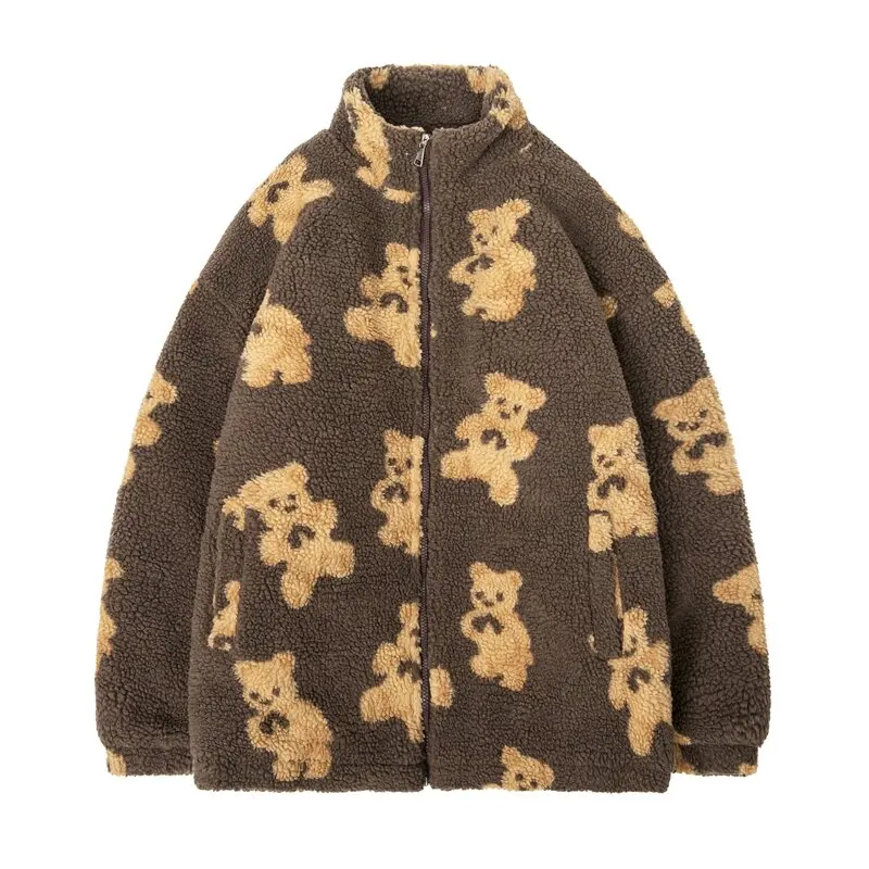 

Autumn/winter Fashion Trend Printed Cotton-Padded Thickened Warm Lamb Fur Coat Men's Loose Sports High-Quality Plus-Size Jacket