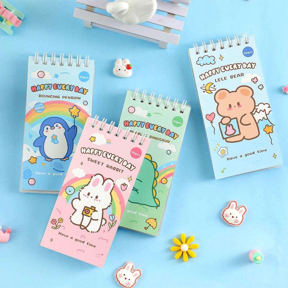 50 Sheets Cute Cartoon Animal Stickers Set PET Waterproof Scrapbooking Stickers For DIY Art Crafts Journaling Notebooks Planners