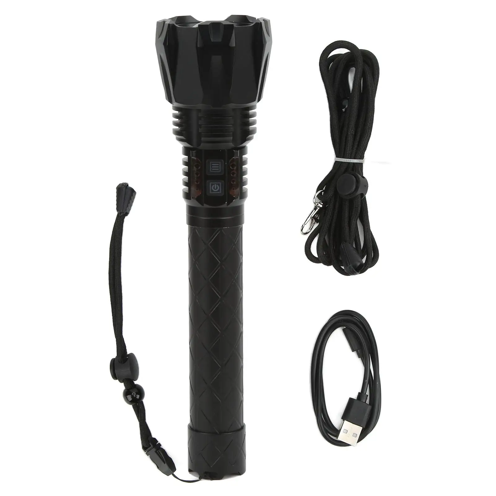 50W Outdoor Flashlight Camping Strong Light IPX4 Waterproof Telescopic Zoom USB Type C Charging 5V 1A