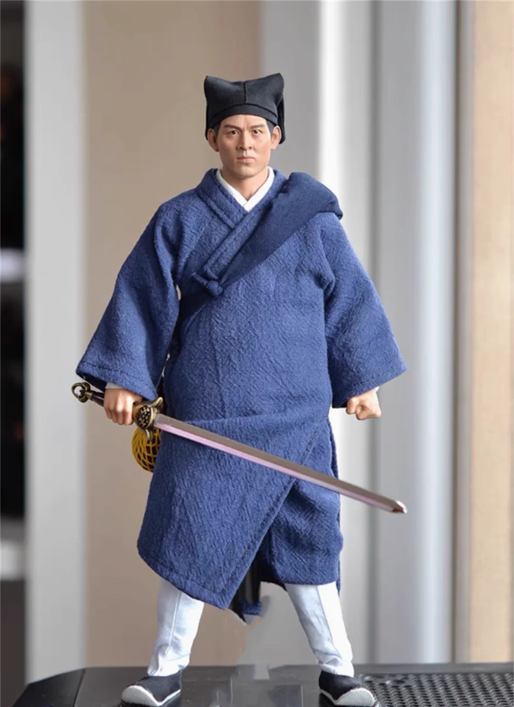 Zu verkaufen 1/6 Asia Orient Chinesischer Kung Fu Man Jet Li Kopfskulptur Schnitzerei Komplettset Bewegliche Actionfigur Geschenk für Fans
