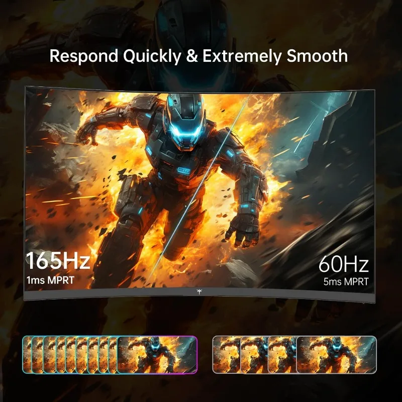 32 inch FHD 1080p gebogen gamingmonitor - VA 1500R gebogen monitor, 165 Hz 1 ms MPRT, FreeSync en G-Sync, 122% sRGB