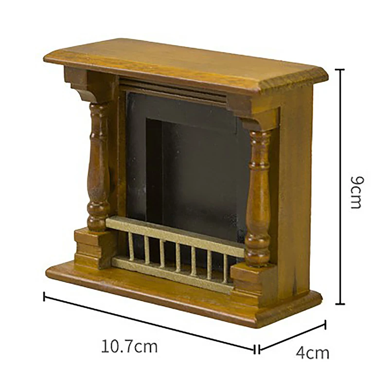 1 szt. Drewniany Miniaturowy Mebel do Domku dla Lalek Ornament 1:12 Mini Symulacja Kominka Model Mikro Scena Dekoracja Akcesoria Zabawka