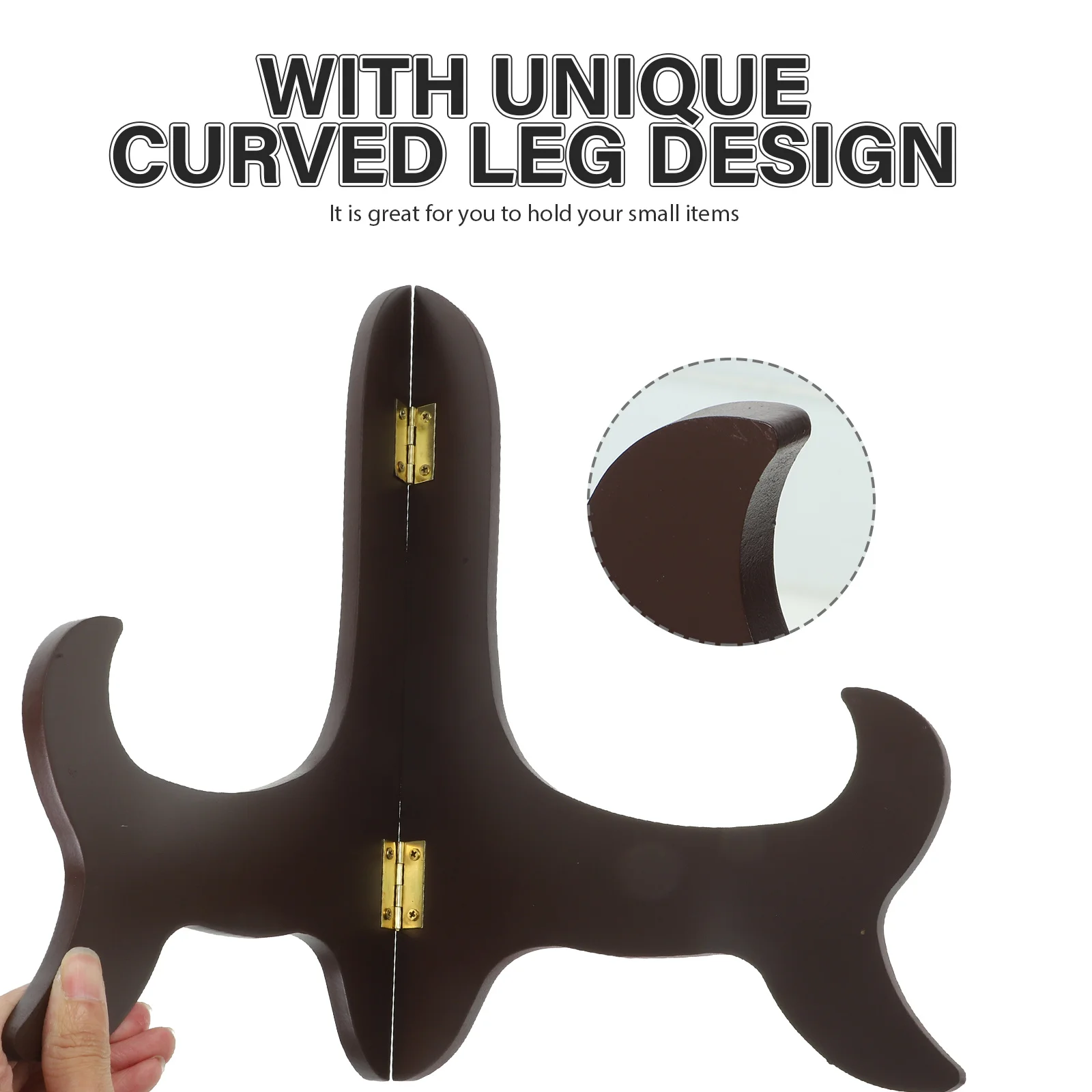 

13 Inch Wooden Display Stand For Plate Art Photos Books Collector Tea Cake Rack Desktop Holder Curved Wood Easel Home