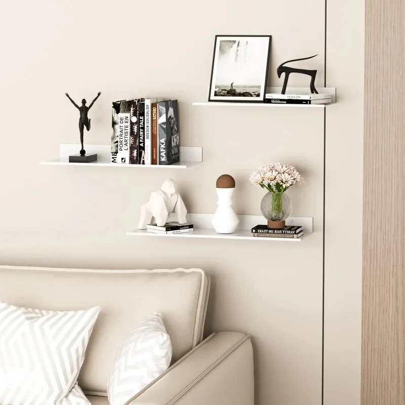 20/30/40/50cm Metal Kitchen Floating Shelves Wall Mounted Storage Shelf Shower Room Bedroom Bathroom Organizer Accessories