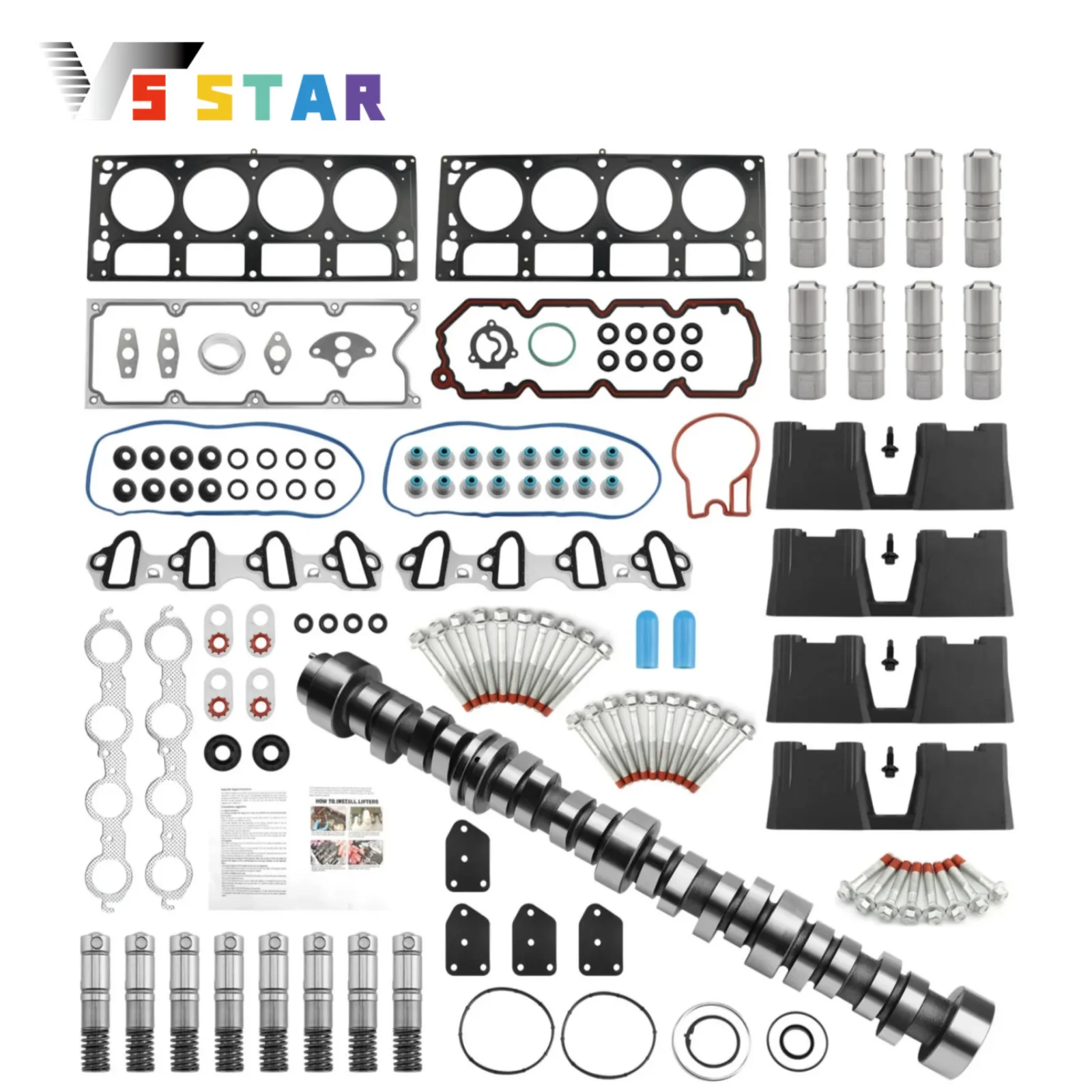 

12625437 17122490 17120735 Lifters Camshaft Head Gasket Bolt Set For 2005-2013 GMC Sierra 1500 5.3L 2005-2007 Buick Rainier 5.3L