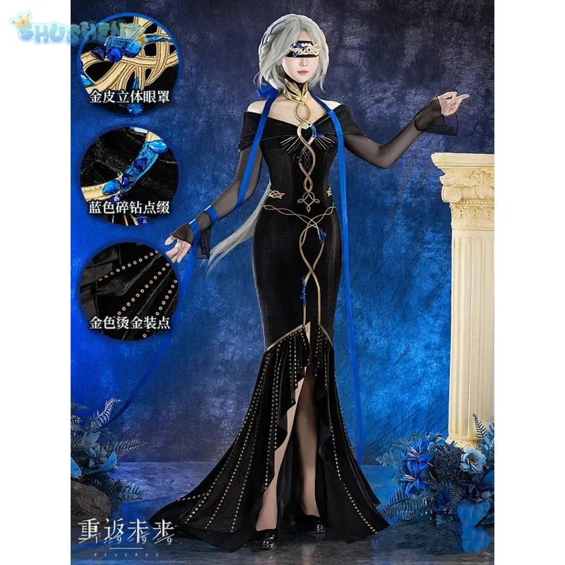 

Game Reverse:1999 Urd Cosplay Costume Halloween Carnival Black Sexy Woman Long Dress Accessories Props Wig Uniform New Urd Set