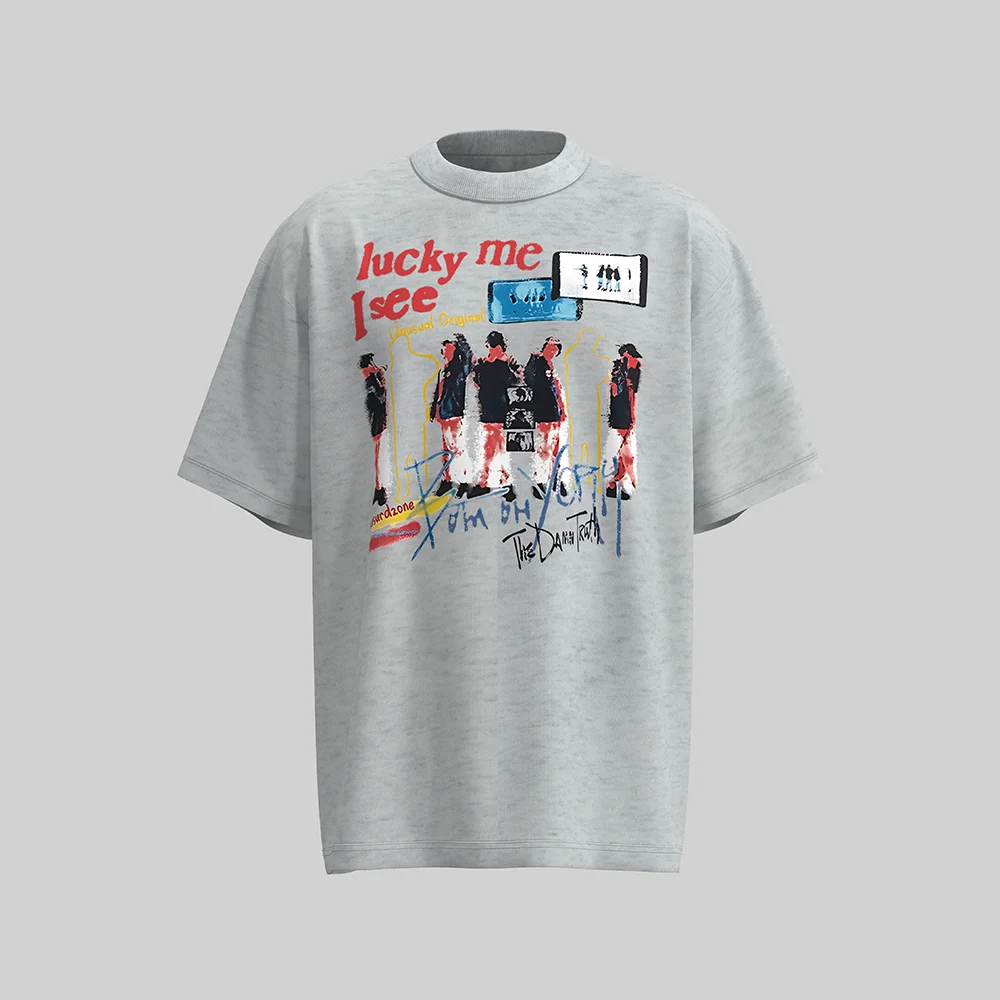 T-shirt estiva da uomo e da donna in puro cotone y2k di alta qualità fatta in casa stile hip-hop personalità creativa stampa sport casual rou