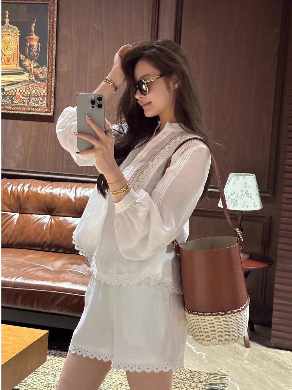 

Heavy Embroidery 00% Flax Emed Pleated Faion Set MBNLF Holiday Evening XMXTZ6250 Women's Summer Outfit Set