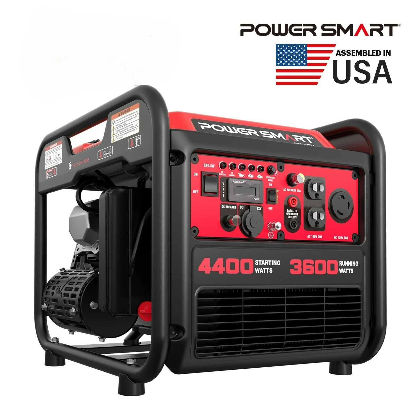 4400W Gas Generator, 223cc 4-Cycle Engine, 120V Output, Outdoor Use