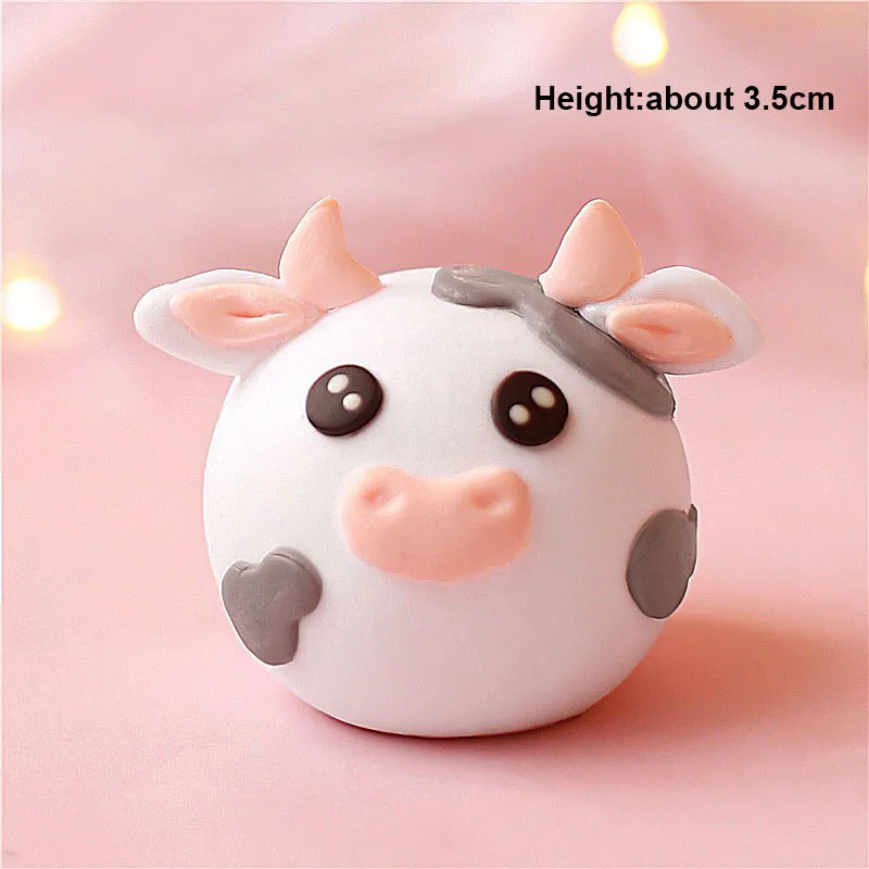 Happy Farm Animal Cake Topper Pink Cow Pig House Tree Toppers Kids Cake Children's Day Party Happy Birthday Party Decor Supplies