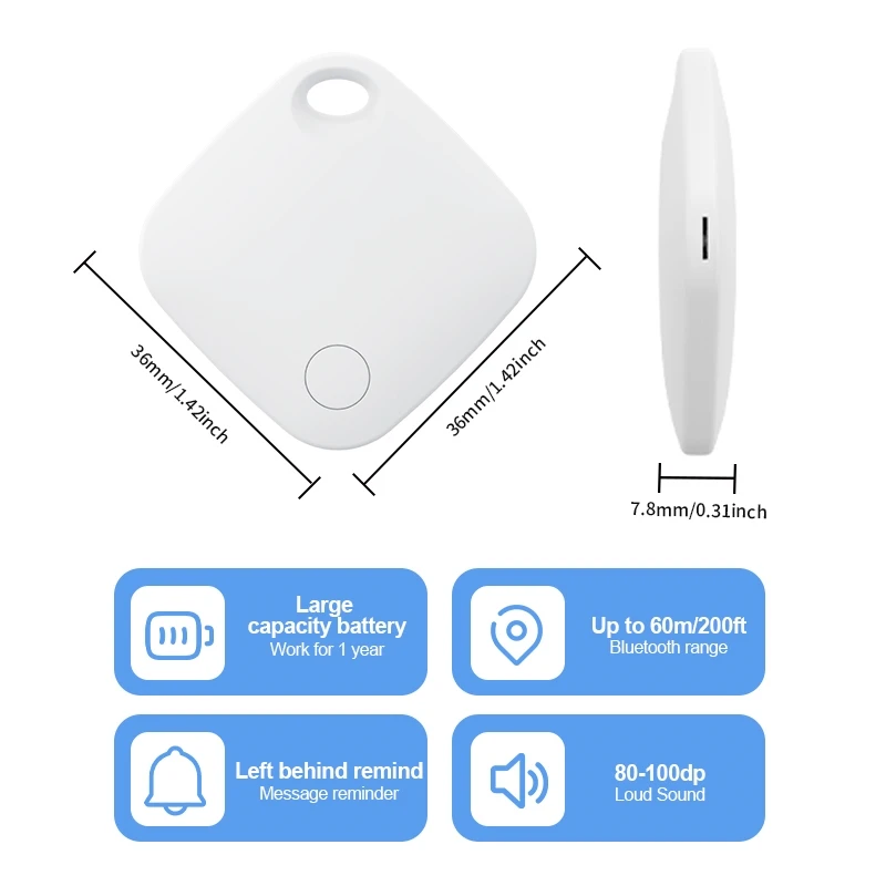 4 Pcs For Apple GPS Smart Air Tag Tracker Bluetooth Smart Tag Locator Pet Car Anti-lost Finder Works With Find My IOS System