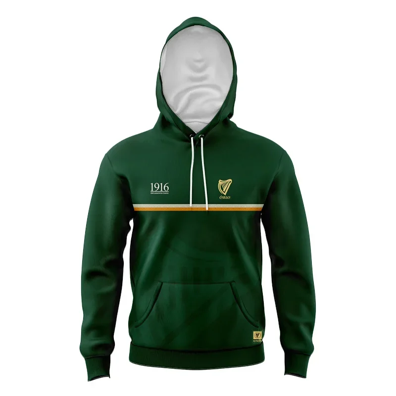 1916 Commemorative Adult Children's Rugby Jerseys Hoodies 3D Printed Breathable Comfortable Casual Pullover Outdoor Sports