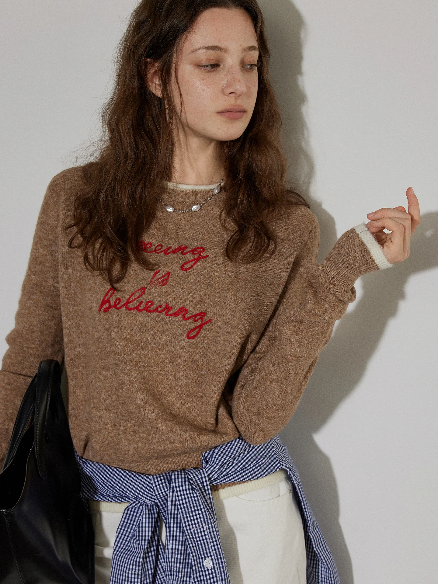 

Lofi Choose Color Blo Letter вязаный свитер женский свободный крой длинный све топ модный осенний новый Sle Premium Feeling