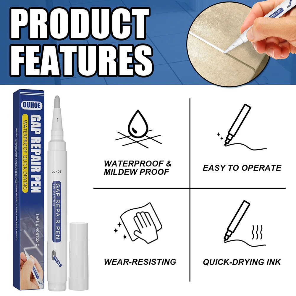 Polyurethane Caulking Finisher Wall Tile Grout Joint Filling Pen Smooth Hand Tools Bricklayer Construction Tools