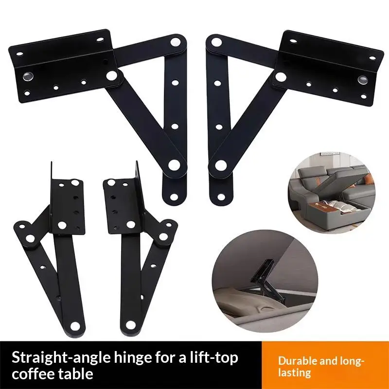 2Pcs Heavy Duty Sofa Coffee Table Folding Hinge 80 Degree Lift Up Steel Hardware for DIY Furniture Repair and Upgrade Set