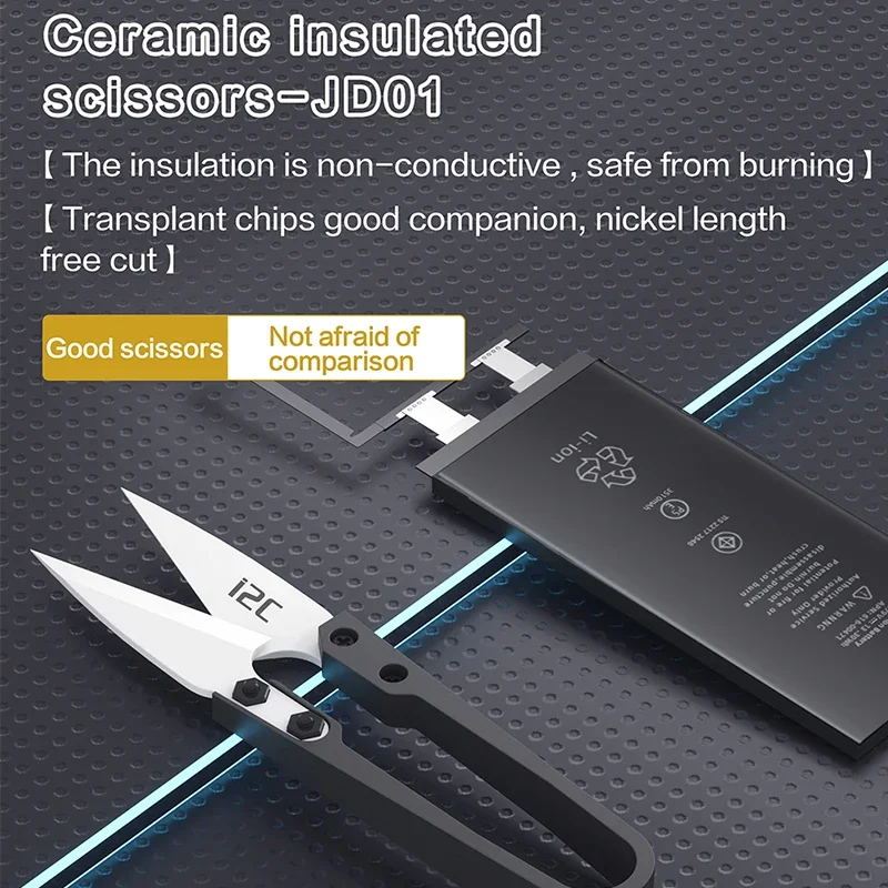 

Ножницы I2C JD01 U-образные с керамическим изолятором для резки гибких кабелей аккумуляторов мобильных телефонов, универсальные бытовые инструменты для ремонта