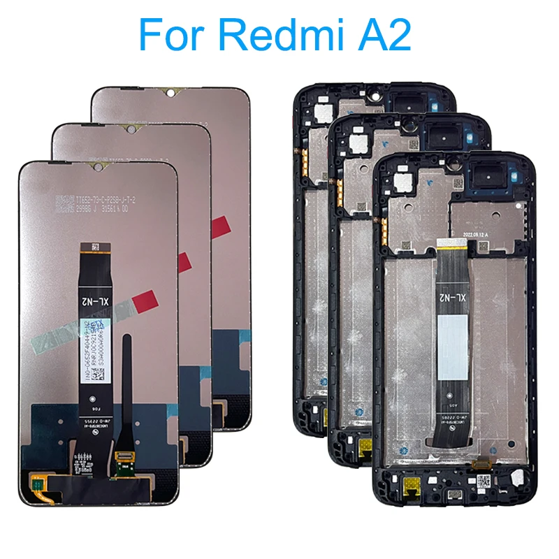 3Pcs For Xiaomi Redmi A2 Plus Lcd Dsplay Digitizer Assembly With Frame For Redmi A2 Display Replacement Repair Parts 6.52