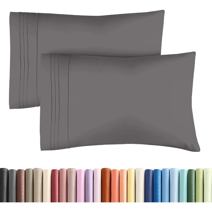 

King Pillow Cases Set of 2 Ultra Soft Hotel Quality Pillowcase Covers for Ultimate Comfort and Coziness Wrinkle Free Design wit