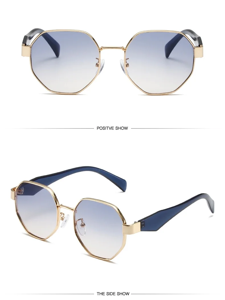 2025 New Retro Sunglasses Women Fashion Polygonal Metal Frame Sunglasses Men Luxury Brand Designer Decorative Sun Glasses Uv400