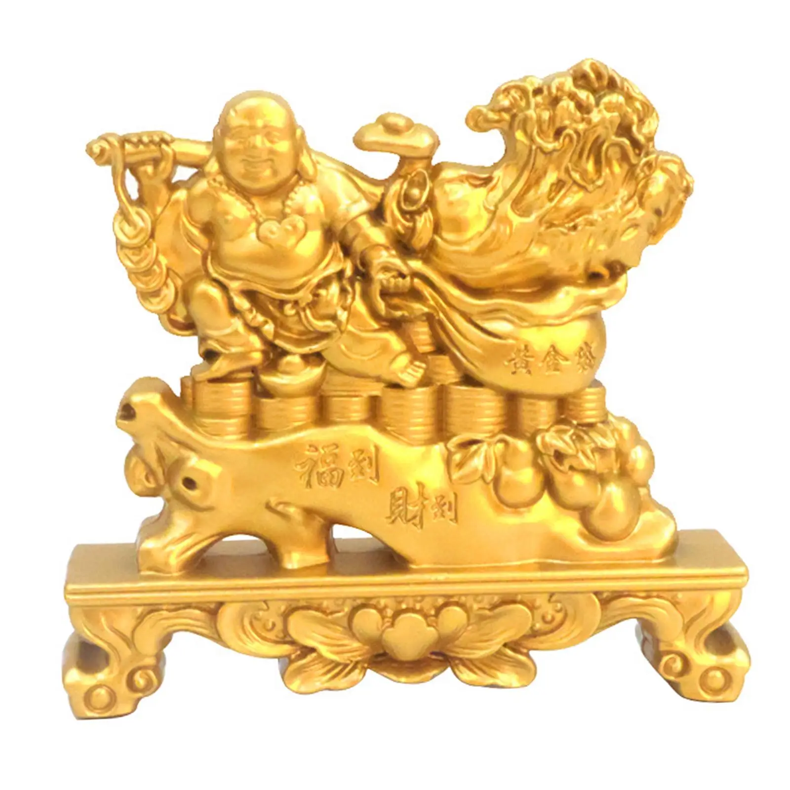 Maitreya Laughing Buddha Statue Handmade Tabletop Decoration for Garden Yard