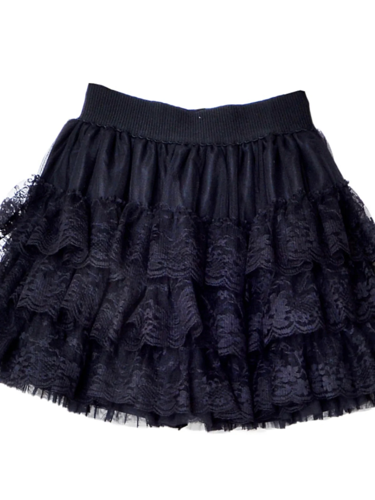 Summer High Waist Versatile Half Skirt Dancing Full Layered Lace Tulle Cake Short Skirt Women\'s Korean Style Commute Pure Color