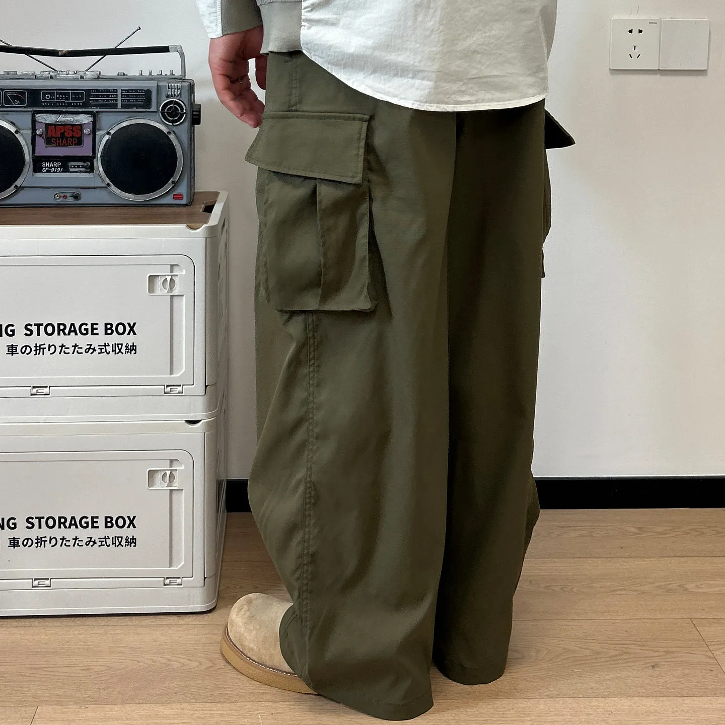 

Мужские брюки в американском уличном стиле с большими карманами, широкие, свободного кроя, прямые, удлиненные в пол