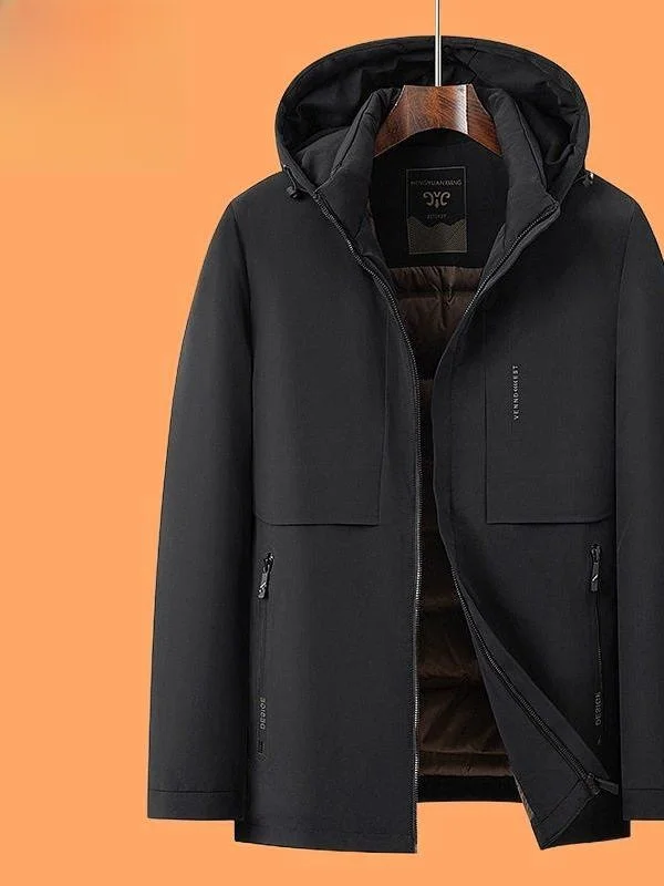 

Мужская зимняя куртка-пуховик New Sle: утепленная, теплая, с капюшоном, для повседневной носки, из нейлоновой ткани, с наполнителем из белого пуха.