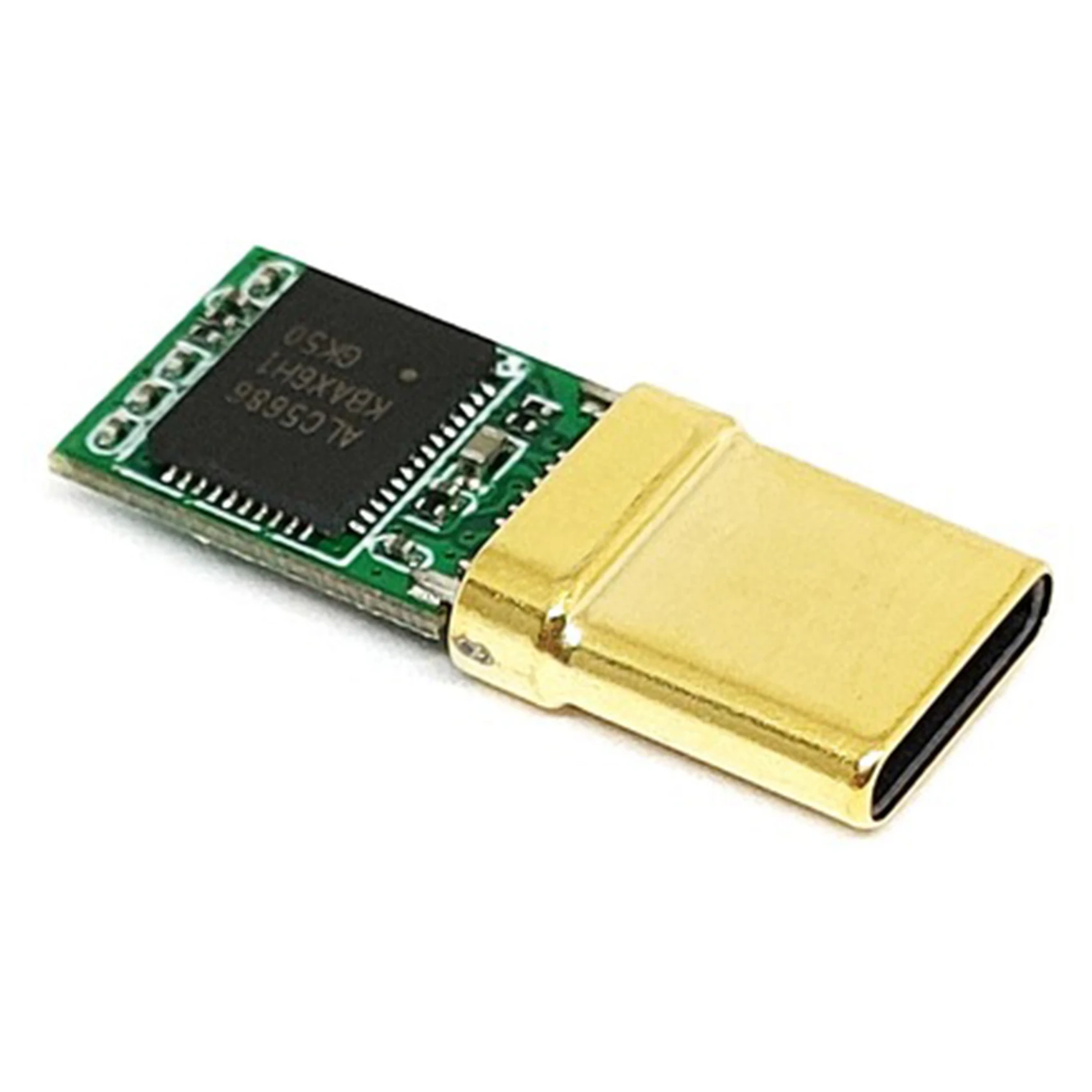 

ABEP-USB-C Male Plug, Decoder Chip ALC5686, Gold-Plated 1U, 32Bit 384Khz Audio Plug, Fast Charge Connector DIY Adapter