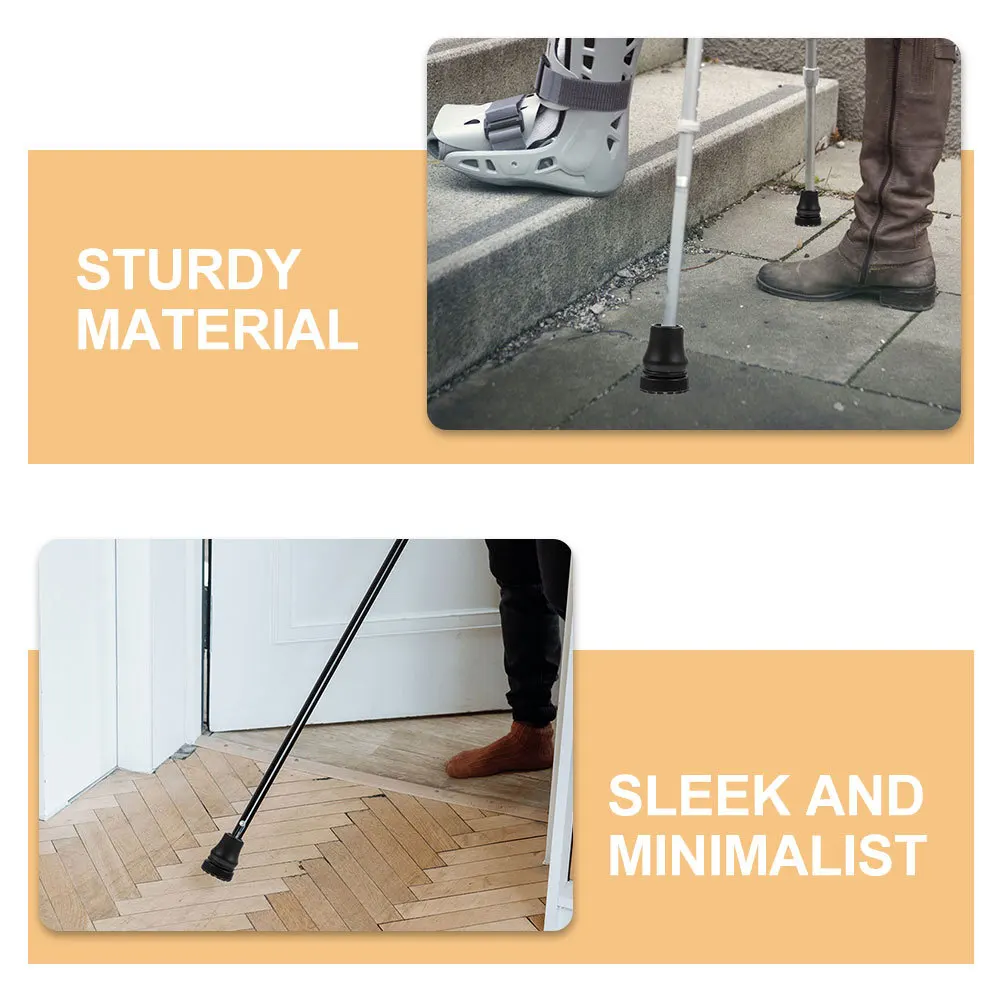 2 Stück rutschfeste Gehstockspitzen aus schwarzem Gummi, 19 mm Gehstock-Endkappen, robuste Krückenabdeckungen für ältere Menschen, Gehstabilität