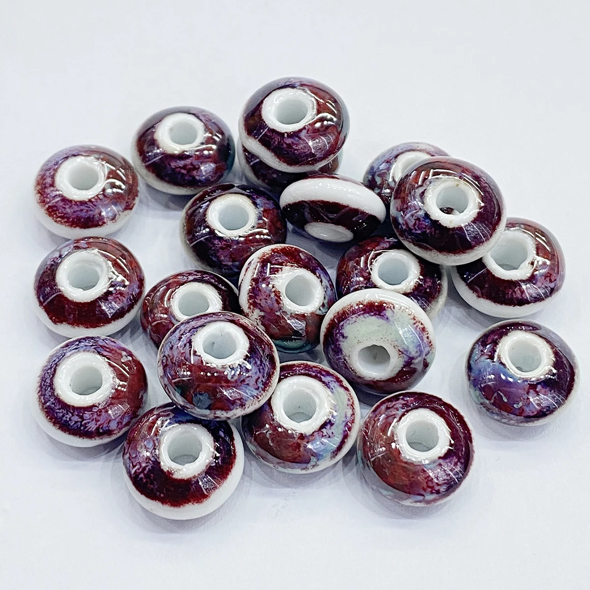 10Pcs 10*9MM Ceramic Cylinder Spacer Loose Beads for Jewelry Bracelet Necklace Accessories DIY
