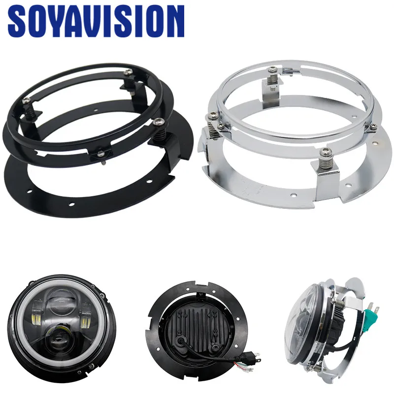 5 3/4 Zoll (5,75 Zoll) Scheinwerferhalterungs-Set für Motorräder und Autos, Ringhalterungen für 5,75 Zoll LED-Scheinwerfer
