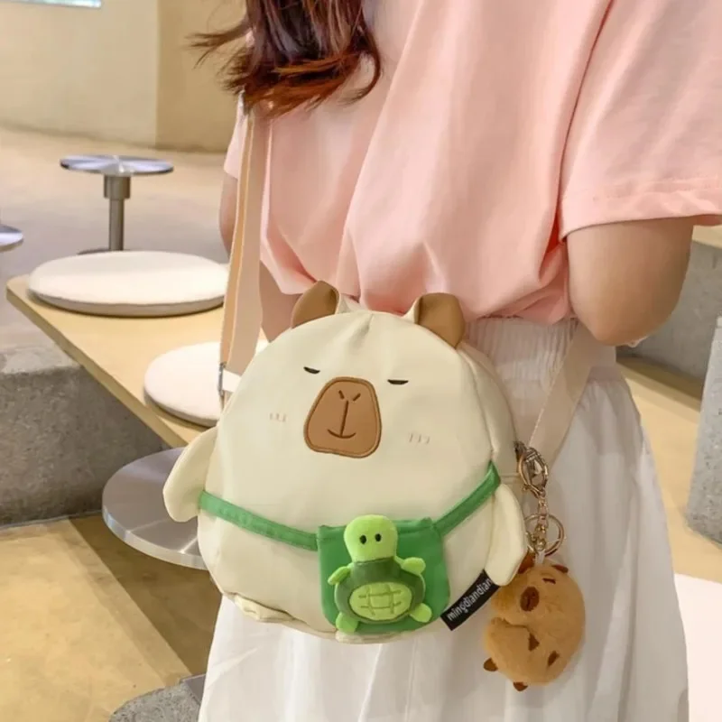 Capybara Crossbody Bag Y2K Plush Doll Shoulder Bag Cute Summer Crossbody Small Bag Cartoon Funny Dolphin Girl Couple Phone Bag