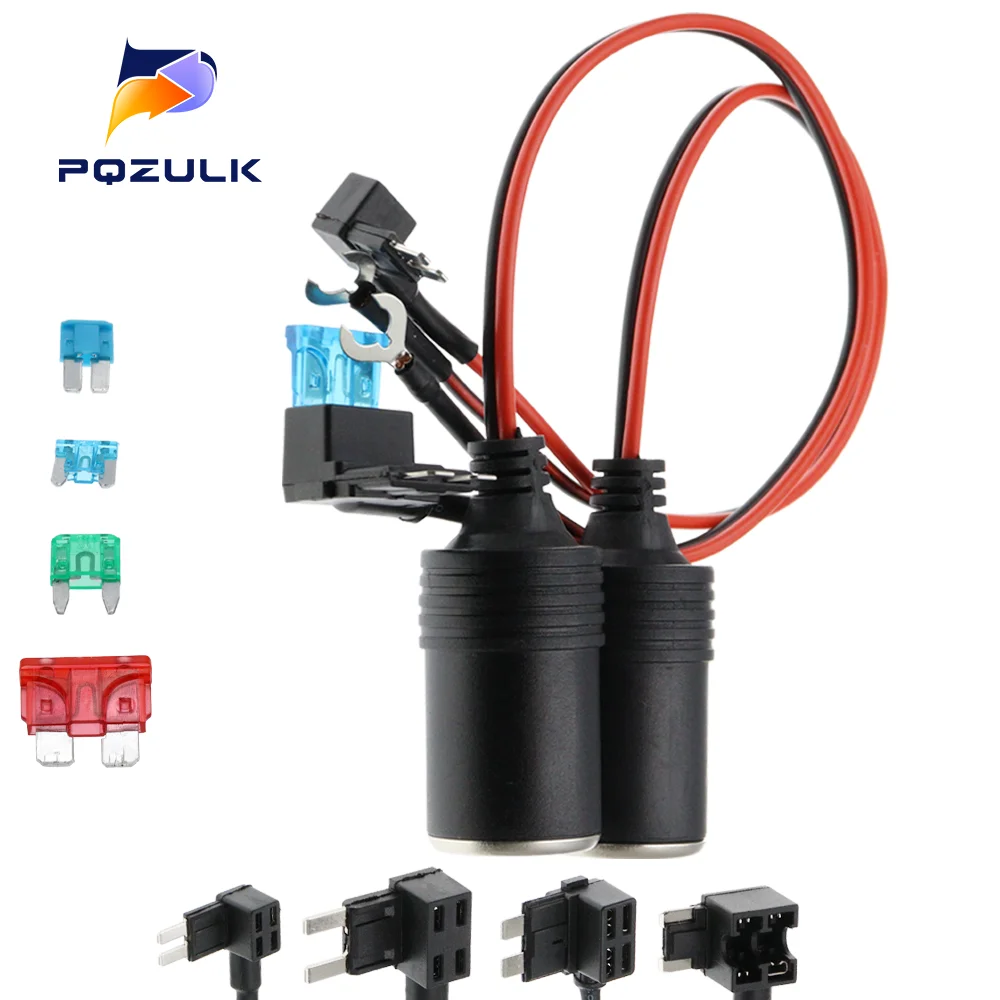 1 SZTUK Średni Mini Micro 32V Czysta miedź Samochodowa zapalniczka Kabel ładowarki Gniazdo żeńskie Wtyczka Złącze Adapter Kabel Bezpiecznik